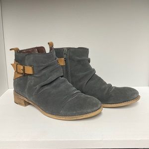 Grey suede booties
